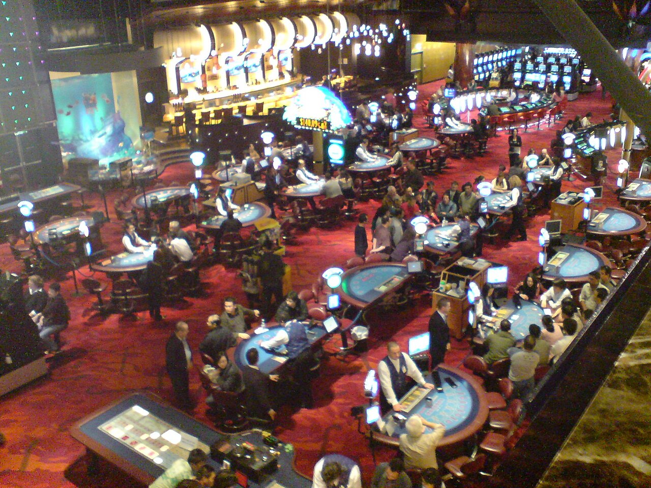 Live dealer studio with several tables running at once
